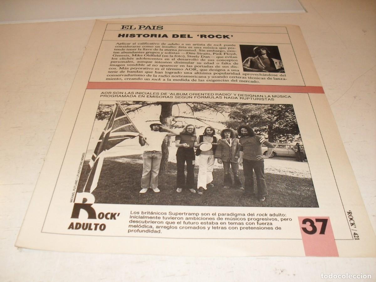 Revistas de m&uacute;sica: SUPLEMENTO DOMINICAL EL PAIS:HISTORIA DEL ROCK,N&ordm; 37,ROCK ADULTO,DE 53,A&Ntilde;OS 80