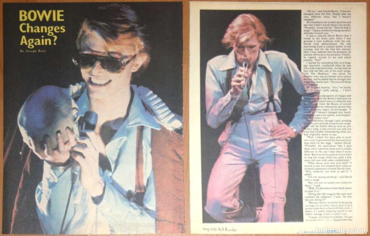 Magazines de musique: DAVID BOWIE Changes Again? 1975 Original USA magazine article Interview clipping recorte