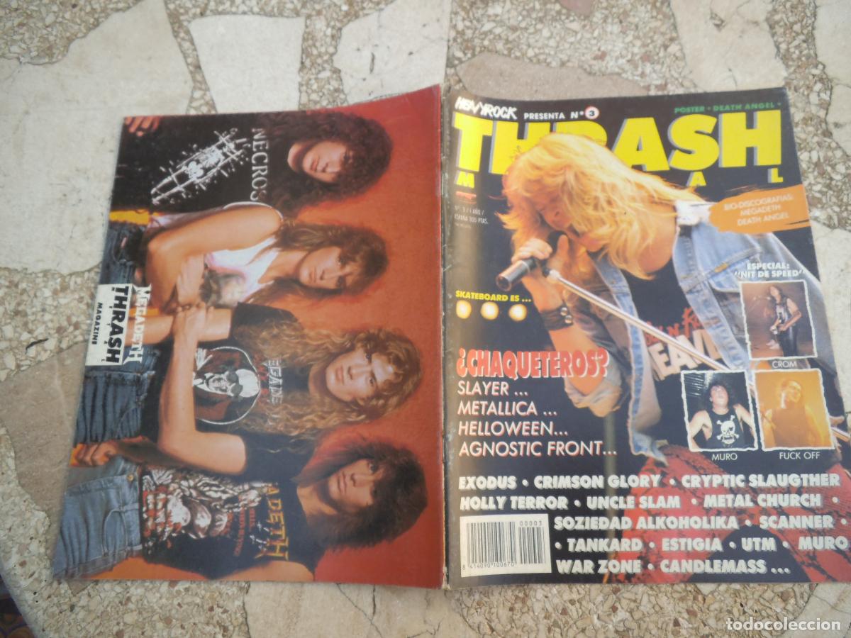 Revistas de m&uacute;sica: heavy rock, n&ordm; 3 thrash metal, chaqueteros por dinero, crimson glory, holly terror, tankard