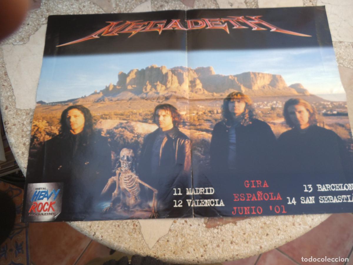 Revistas de m&uacute;sica: poster heavy rock, doble megadeth,40x57, incubus 40x57