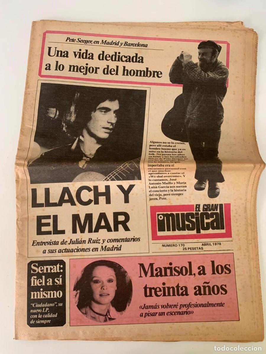 Revistas de m&uacute;sica: PERIODICO EL GRAN MUSICAL. N&ordm; 170. ABRIL 1978. LUIS LLACH, MARISOL, SERRAT.