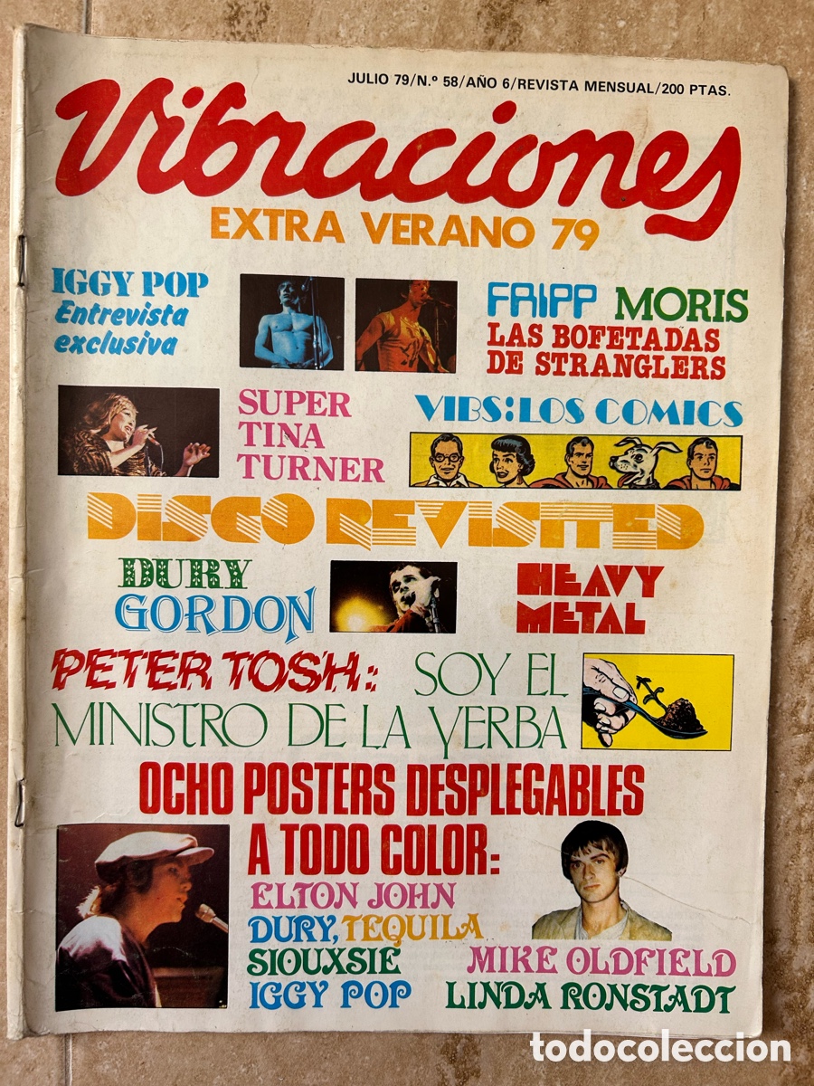 Revistas de m&uacute;sica: Revista Vibraciones julio 1979 n&ordm;58