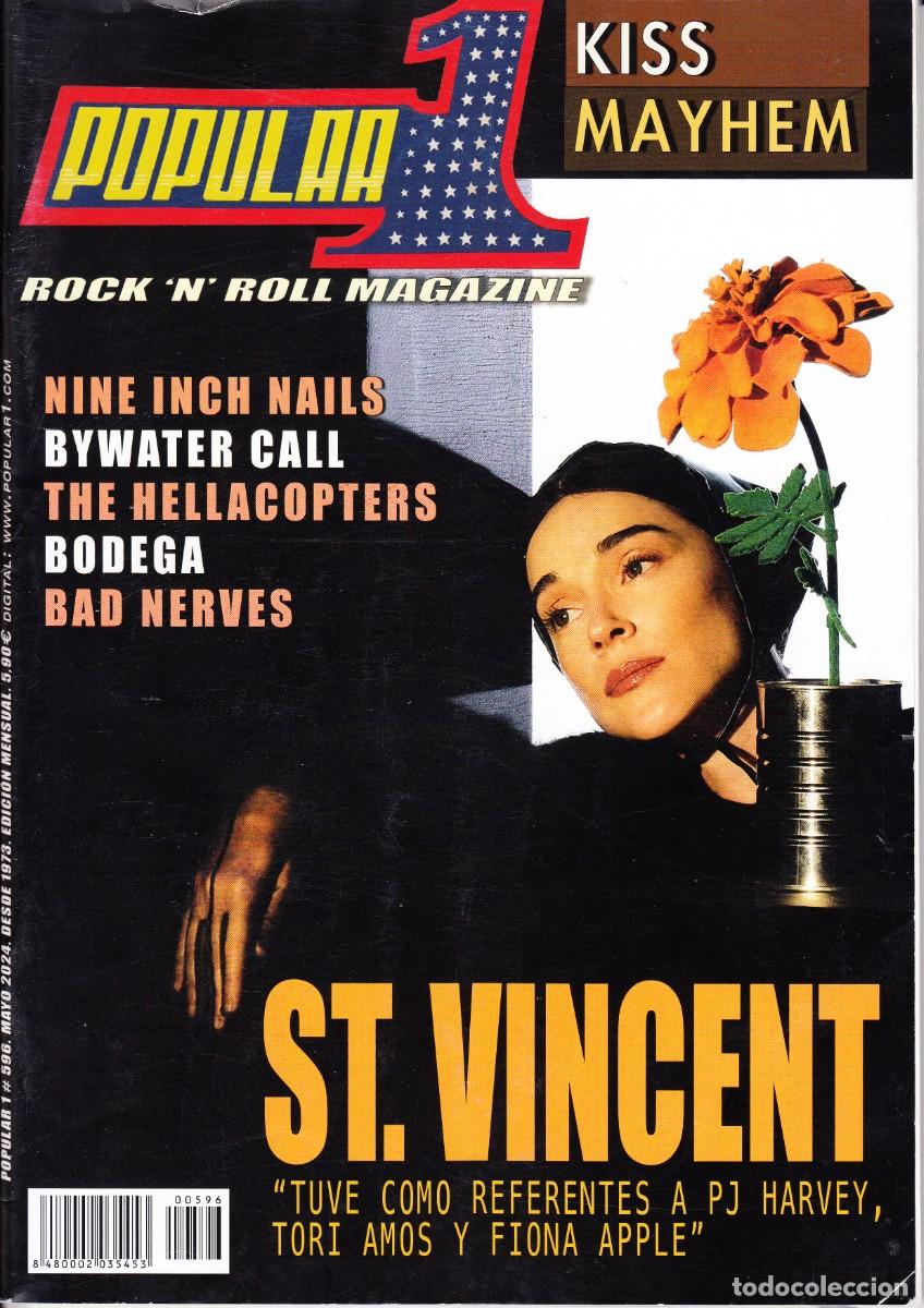 Revistas de m&uacute;sica: POPULAR 1. N&ordm; 596. MAYO 2024. ST. VINCENT, NINE INCH NAILS, THE HELLACOPTERS, BYWATER CALL...