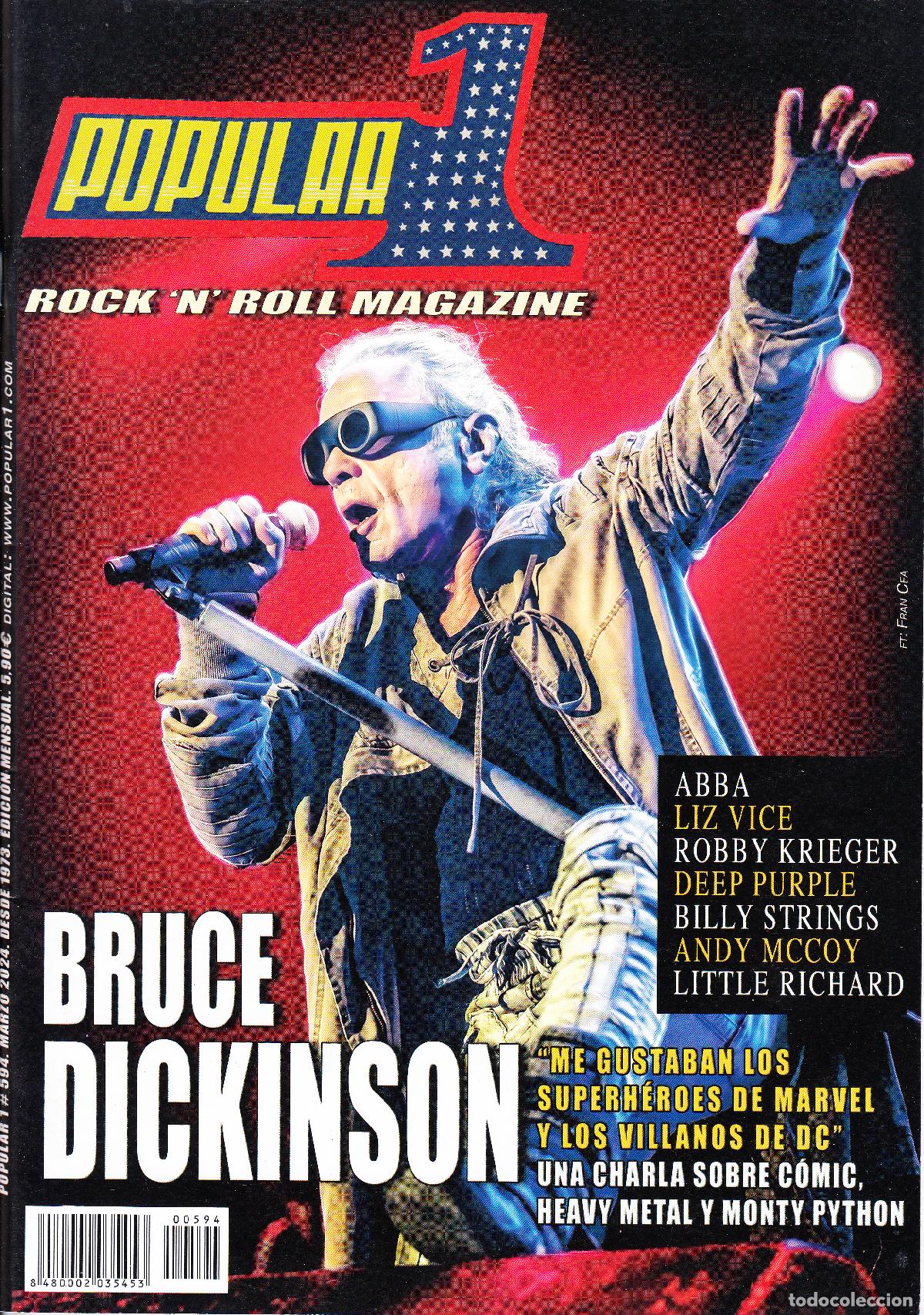 Revistas de m&uacute;sica: POPULAR 1. N&ordm; 594. BRUCE DICKINSON, ABBA, DEEP PURPLE, LIZ VICE, ROBBY KRIEGER, LITTLE RICHARD...