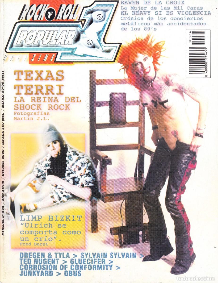 Revistas de m&uacute;sica: POPULAR 1. N&ordm; 324. TEXAS TERRI, LIMP BIZKIT, RAVEN DE LA CROIX, TED NUGENT...