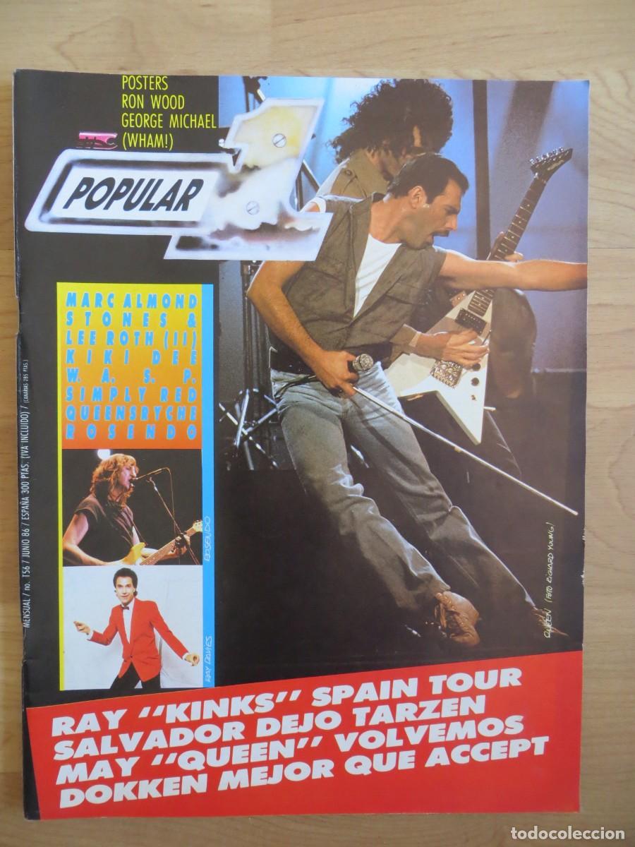 Revistas de m&uacute;sica: POPULAR 1:N.156- QUEEN-WHAM-ROSENDO-W.A.S.P.-ACCEPT-RON WOOD-ELTON JOHN-ETC.. + POSTERS !!!