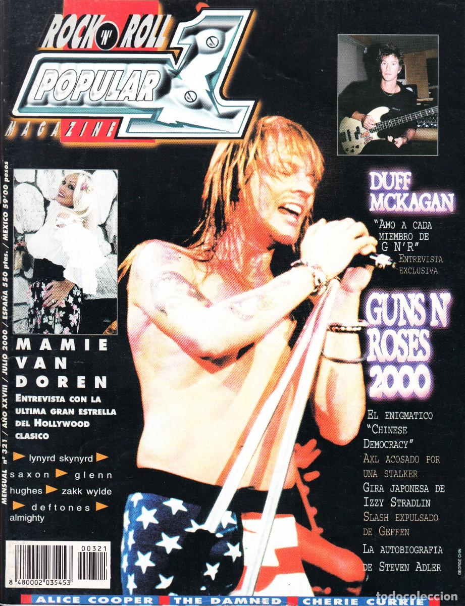 Revistas de m&uacute;sica: POPULAR 1. N&ordm; 321. GUNS N ROSES, MAMIE VAN DOREN, SAXON, DEFTONES, LYNYRD SKYNYRD