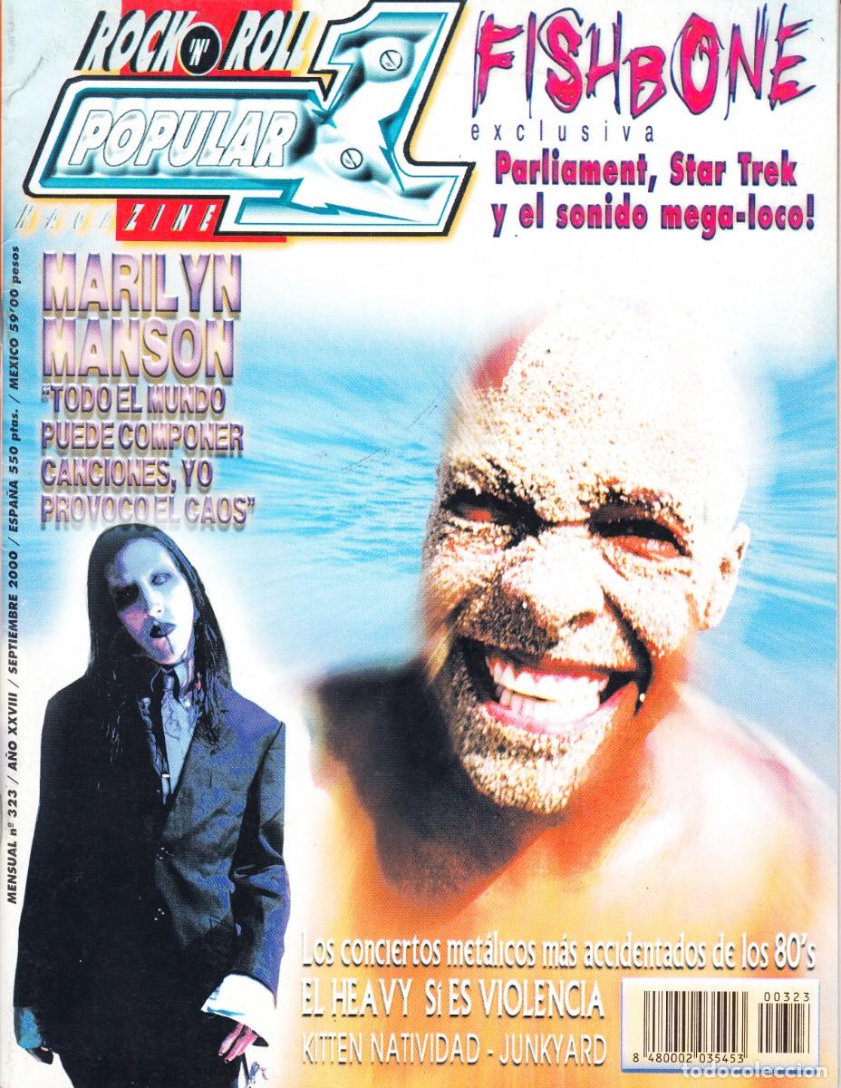 Revistas de m&uacute;sica: POPULAR 1. N&ordm; 323. MARILYN MANSON, FISHBONE, CONCIERTOS DE HEAVY CON ESCANDALO