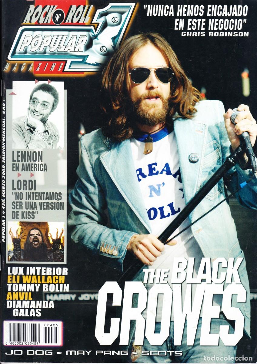 Revistas de m&uacute;sica: POPULAR 1. N&ordm; 425. BLACK CROWES, JOHN LENNON, LORDI, TOMMY BOLIN, LUX INTERIOR