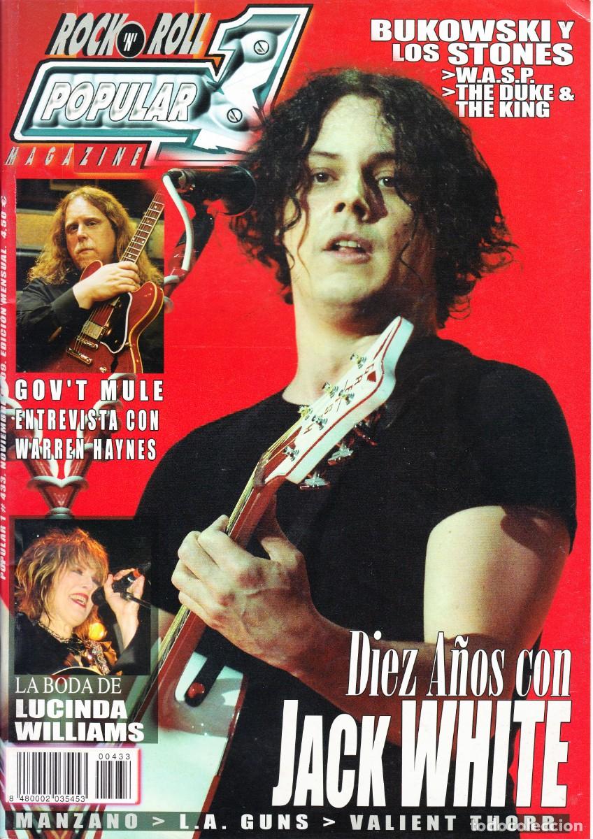 Revistas de m&uacute;sica: POPULAR 1. N&ordm; 433. JACK WHITE, BUKOWSKI Y LOS STONES, GOV&acute;T MULE, LUCINDA WILLIAMS