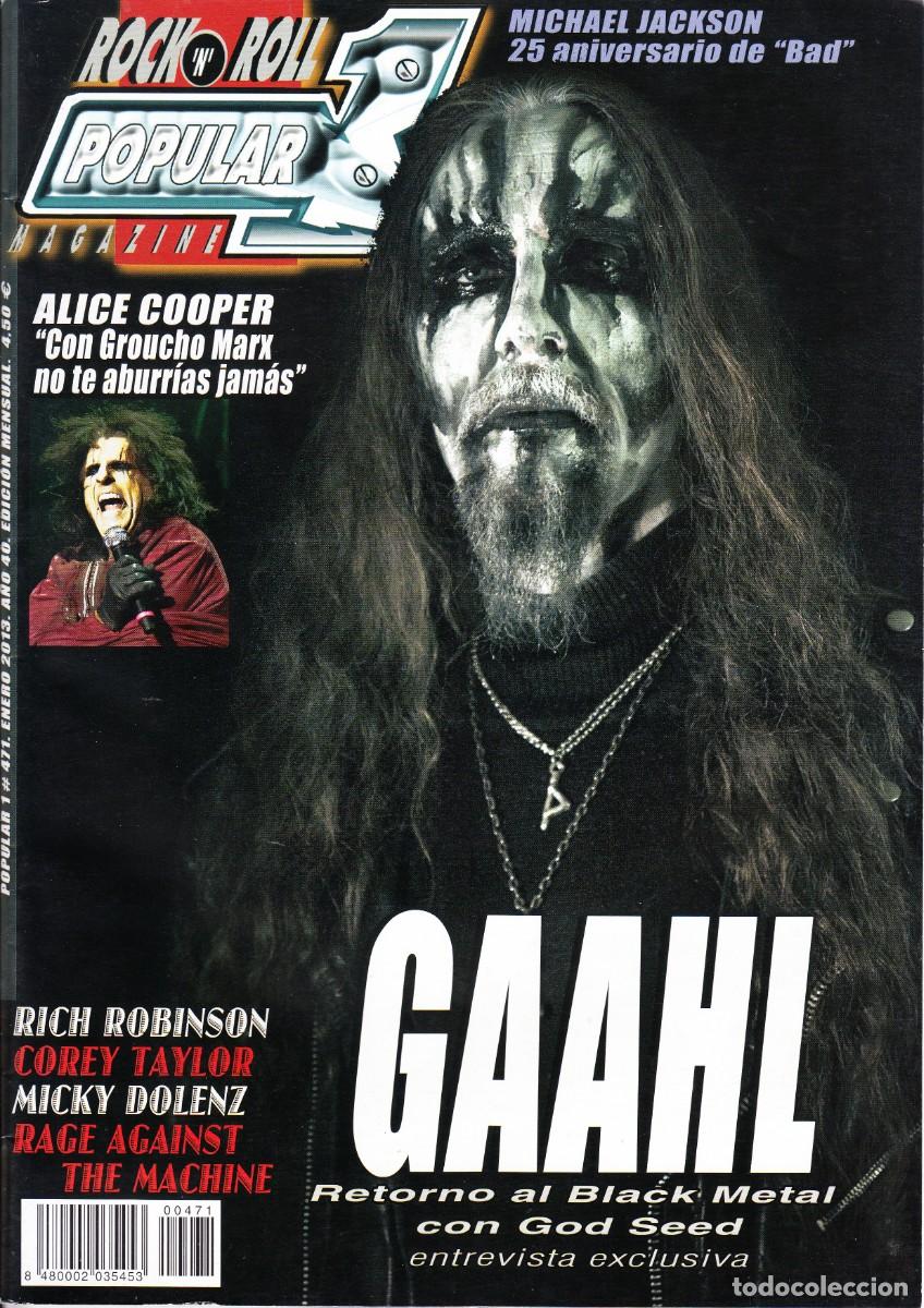 Revistas de m&uacute;sica: POPULAR 1. N&ordm; 471. GAAHL, MICHAEL JACKSON, ALICE COOPER, RICH ROBINSON, MICKY DOLENZ