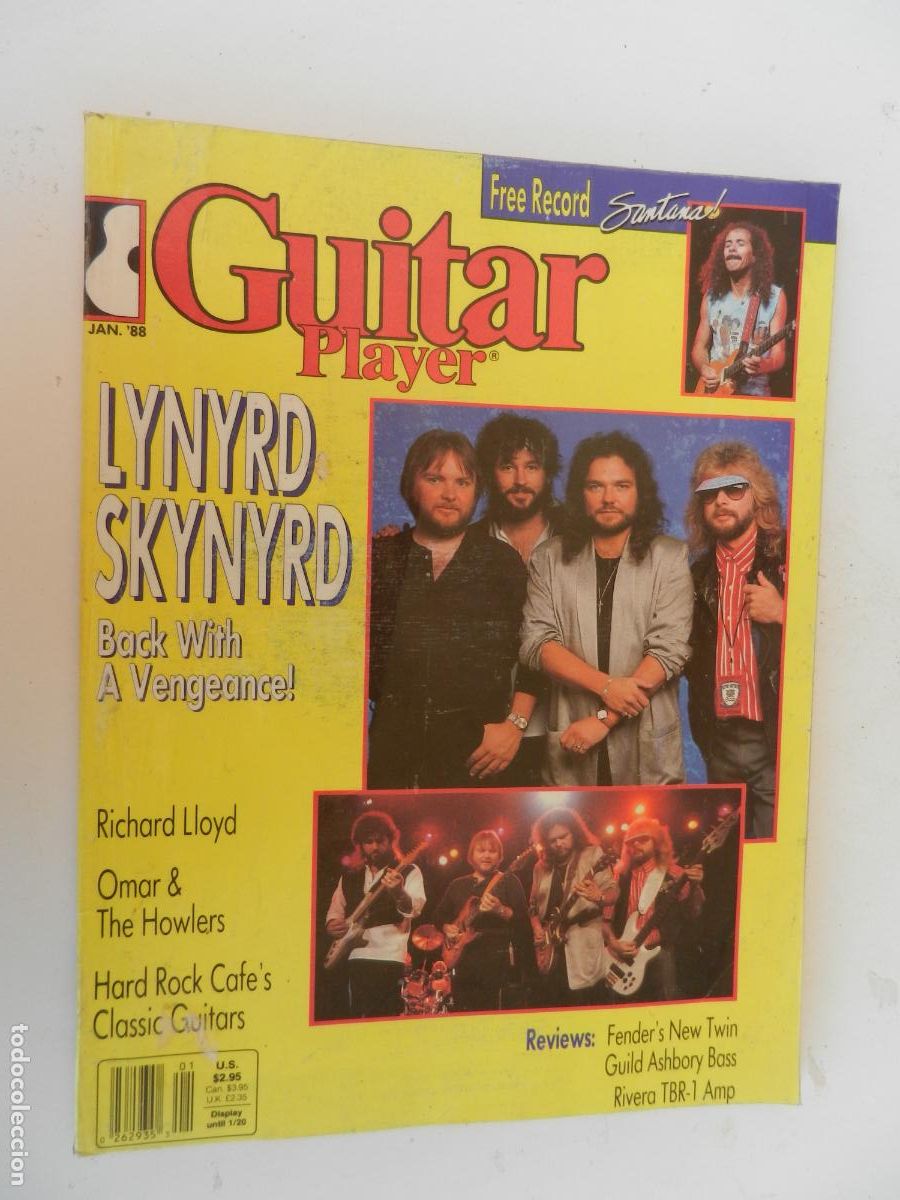 Revistas de m&uacute;sica: GUITAR PLAYER - JANUARY 1988 - LYNYRD SKYNYRD - BARCK WITH A VENGEANCEL - FREE RECORD EN INGLES