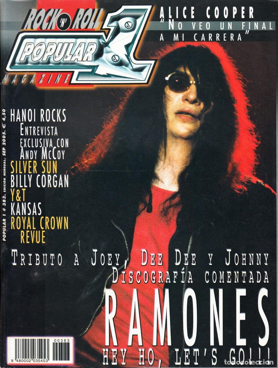 Musikzeitschriften: POPULAR 1. N&ordm; 383. RAMONES, ALICE COOPER, HANOI ROCKS, SILVER SUN, Y&T, KANSAS.