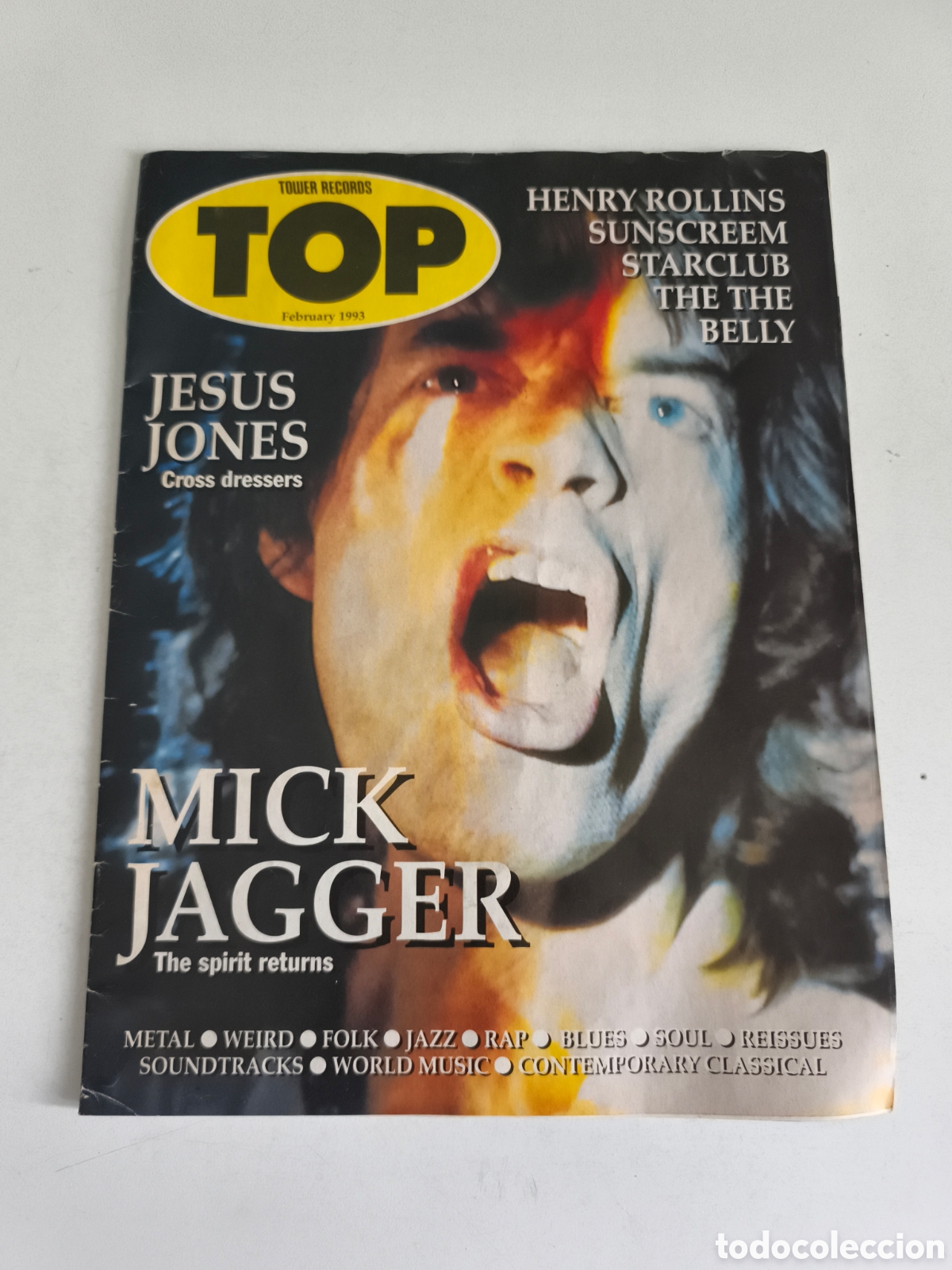 Revistas de m&uacute;sica: Antigua revista musical En Ingles , portada e interior Mick Jagger