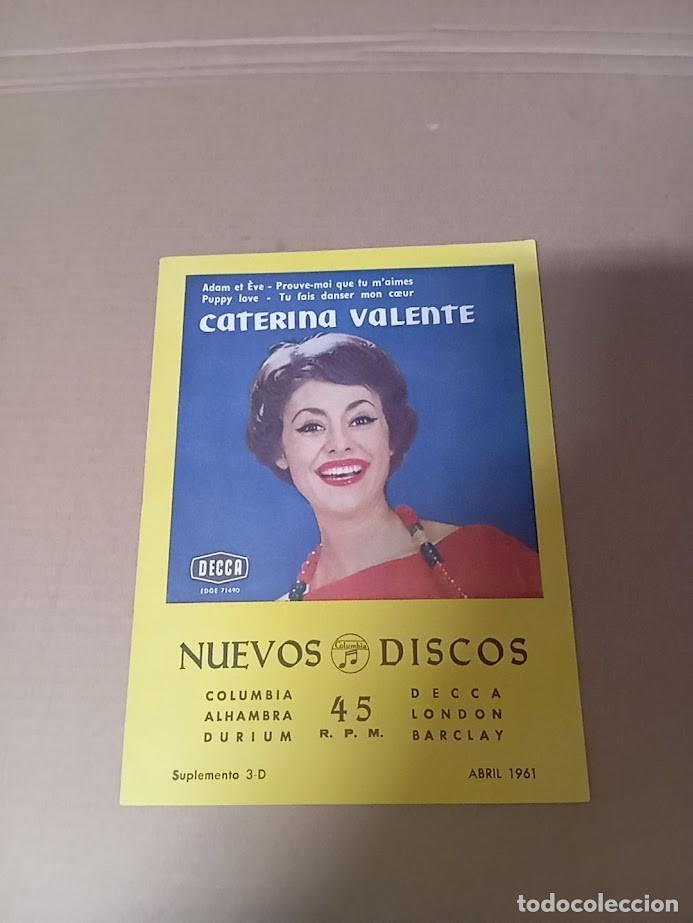 Revistas de m&uacute;sica: CATERINA VALENTE NUEVOS DISCOS COLUMBIA -DECCA-ALHAMBRA-LONDON -BARCLAY -DURIUM -1961-12 PAGINAS