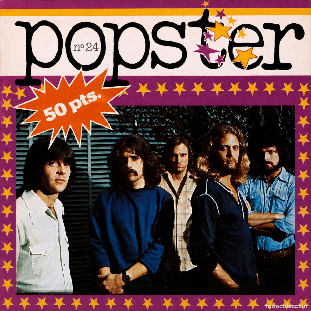 Revistas de m&uacute;sica: ⚜️ &Ntilde;02C. Revista Popster 24 EAGLES Super Poster Gigante 1977 Hotel California Rock Vinilo Vintage