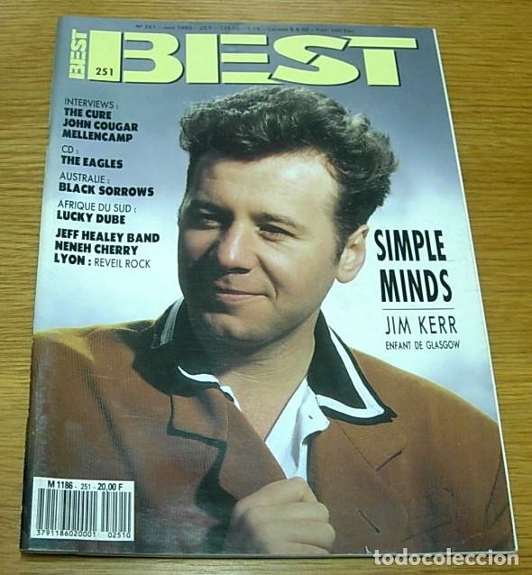 Music magazines: Revista Francesa BEST n&ordm; 251 SIMPLE MINDS TEXAS THE CURE EAGLES BEE GEES JOHN COUGAR MELLENCAMP 1989