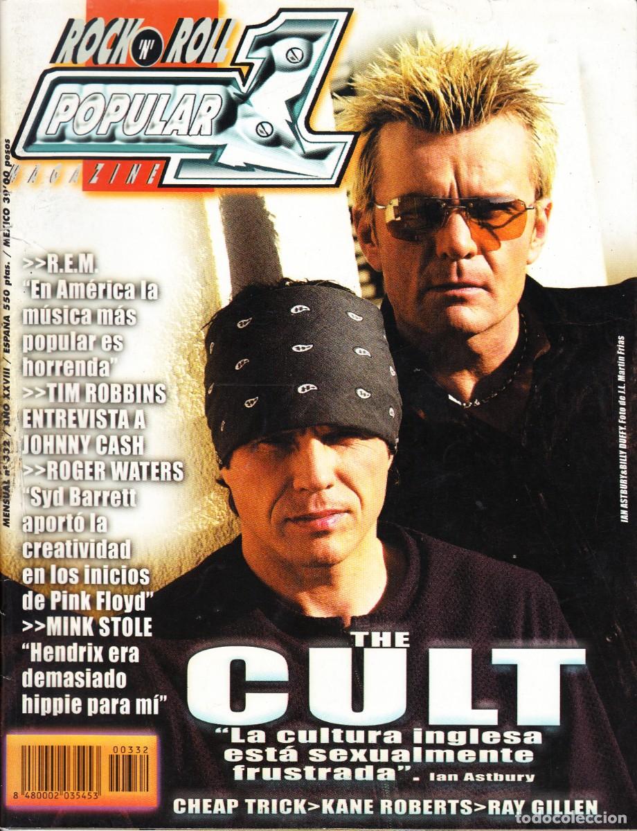 Revistas de m&uacute;sica: POPULAR 1. N&ordm; 332. THE CULT, R.E.M., TIM ROBBINS, ROGER WATERS, MINK STOLE