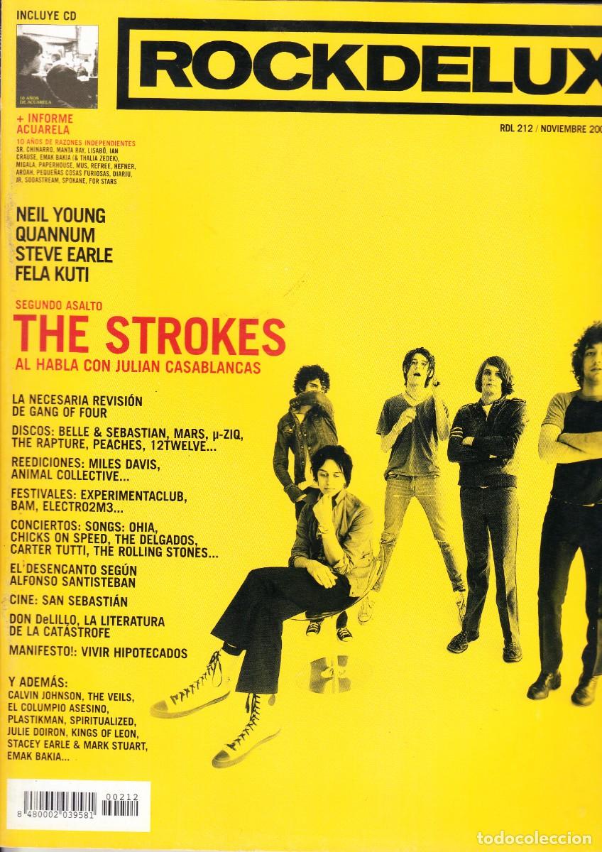 Revistas de m&uacute;sica: ROCK DE LUX. N&ordm; 212. THE STROKES, NEIL YOUNG, QUANNUM, STEVE EARLE, FELA KUTI