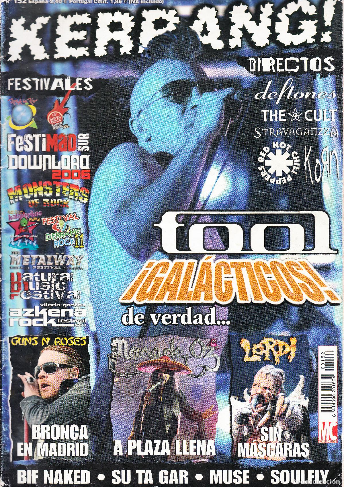 Revistas de m&uacute;sica: KERRANG. N&ordm; 152. FOOL, GUNS N ROSES, MAGO DE OZ, LORDI, FESTIMAD, AZKENA ROCK