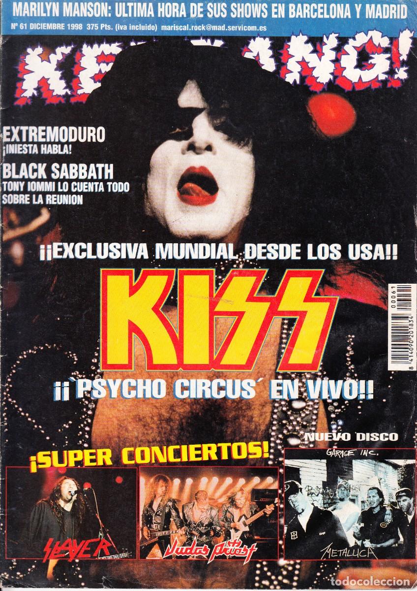 Revistas de m&uacute;sica: KERRANG. N&ordm; 61. EXTREMODURO, BLACK SABBATH, KISS, SLAYER, JUDAS PRIEST, METALLICA