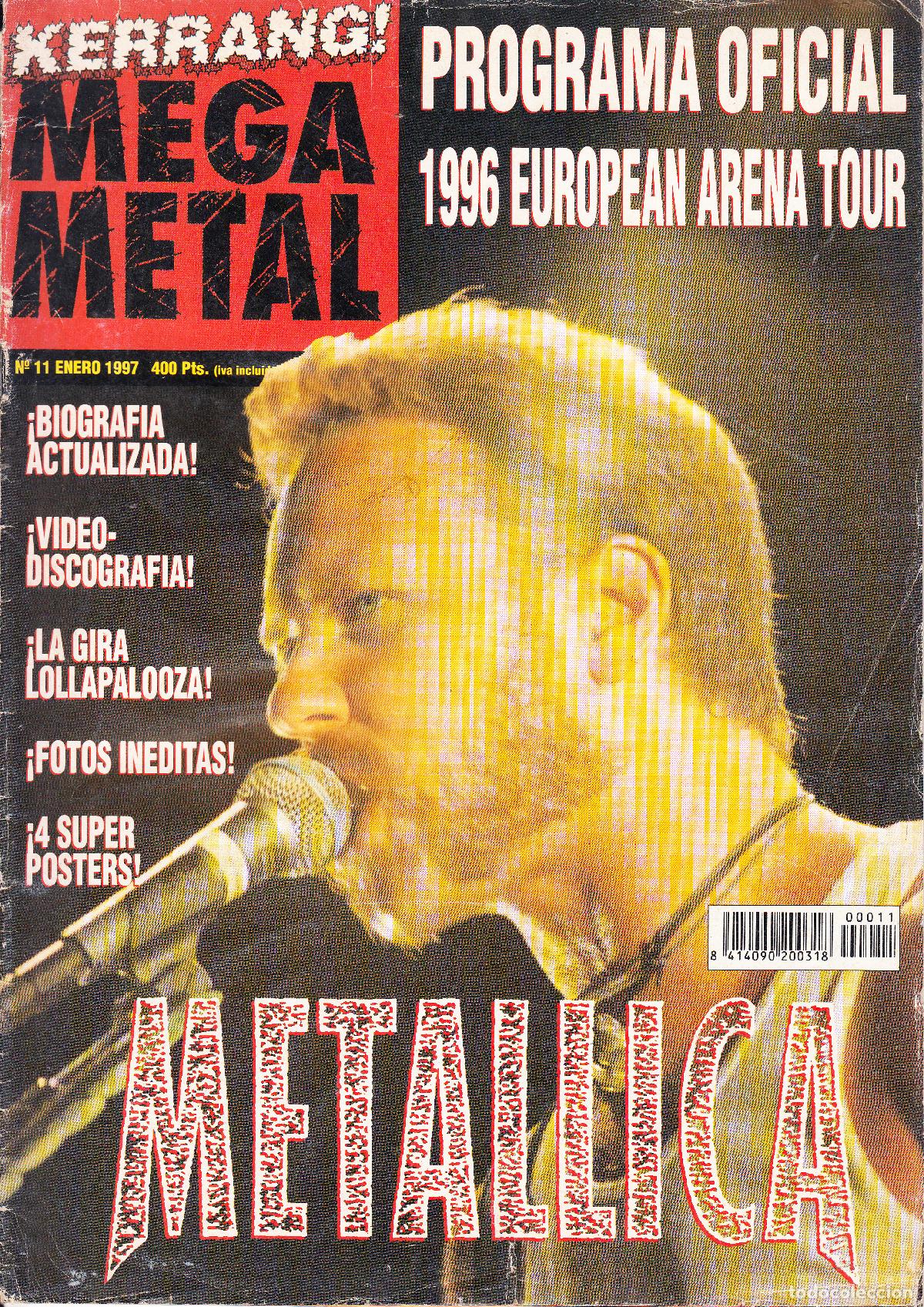 Revistas de m&uacute;sica: KERRANG / MEGA METAL. N&ordm; 11. ESPECIAL METALLICA.