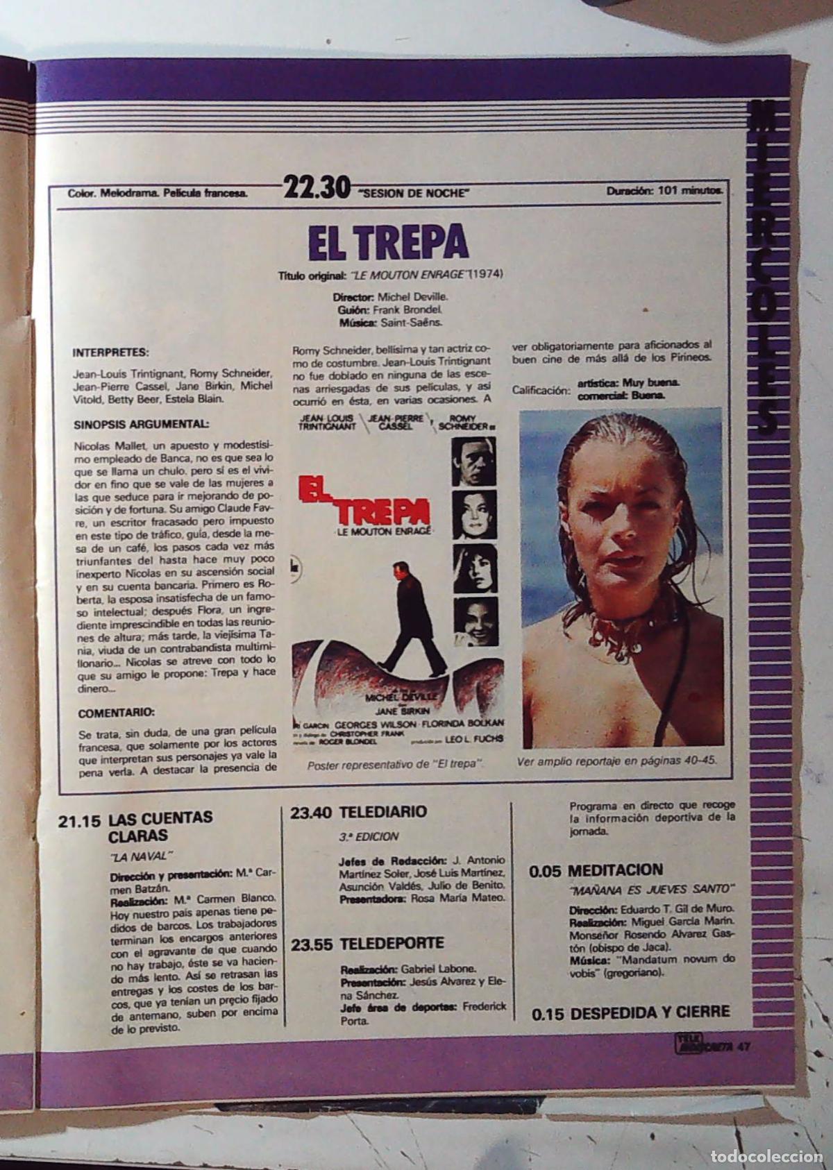 Revistas de m&uacute;sica: el trepa romy schneider manhattan transfer tin tin tintin el pajaro loco francisco montesdeoca