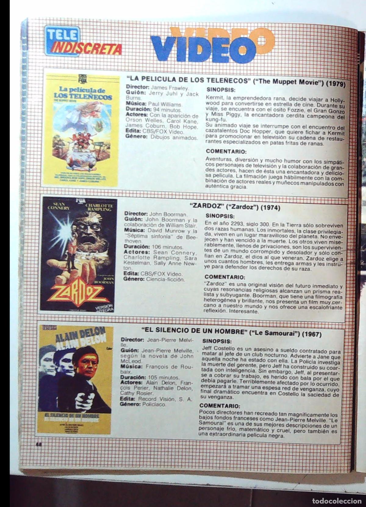 Revistas de m&uacute;sica: novedades en video zardoz sean connery alain delon los tele&ntilde;ecos