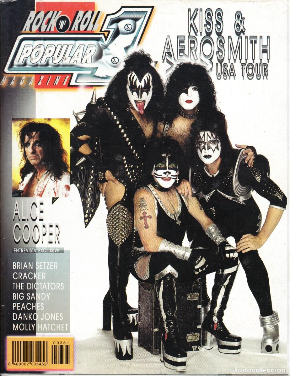 Revistas de m&uacute;sica: POPULAR 1. NRO. 361. KISS, AEROSMITH, ALICE COOPER, BRIAN SETZER, THE DICTATORS, CRACKER