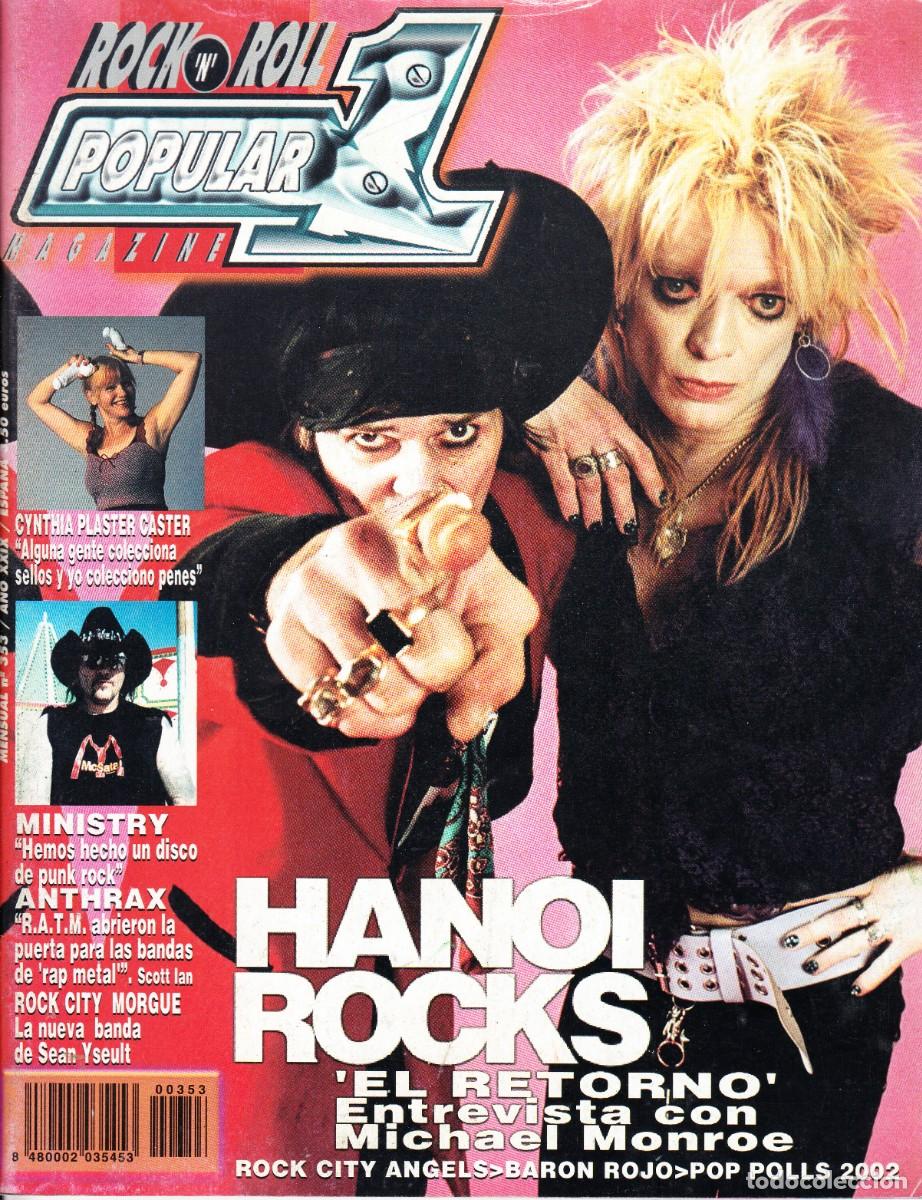 Revistas de m&uacute;sica: POPULAR 1. NRO. 353. HANOI ROCKS, MICHAEL MONROE, BARON ROJO, MINISTRY, ANTHRAX