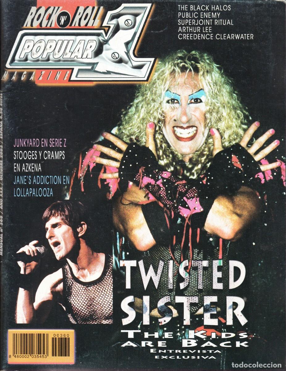 Revistas de m&uacute;sica: POPULAR 1. N&ordm; 360. TWISTED SISTER, ARTHUR LEE, CREEDENCE CLEARWATER, AZKENA ROCK