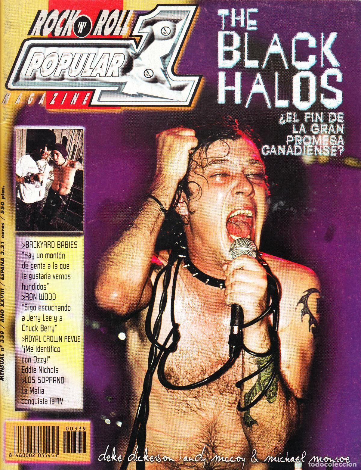 Revistas de m&uacute;sica: POPULAR 1. NRO. 339. THE BLACK HALOS, RON WOOD, SERIE LOS SOPRANO, BACKYARD BABIES