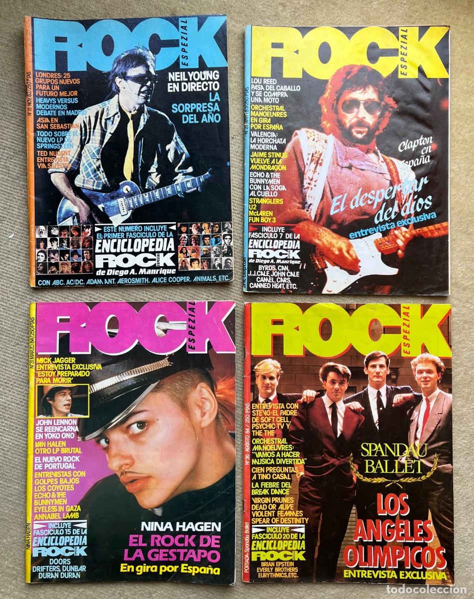Revistas de m&uacute;sica: Lote de 4 revistas Rock Espezial N&deg; 15, 21, 31 y 36 - A&ntilde;os 1982/1984