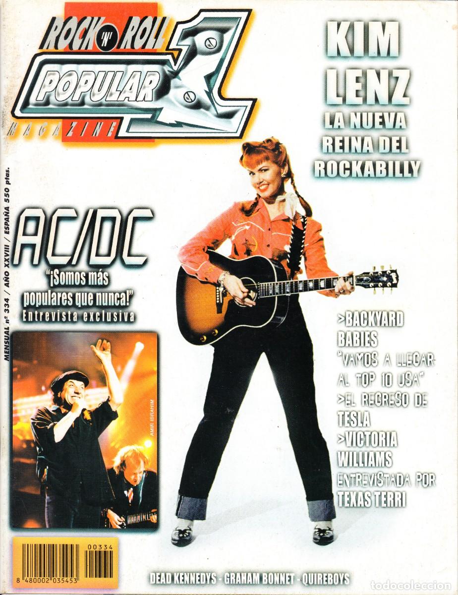 Revistas de m&uacute;sica: POPULAR 1. N&ordm; 334. KIM LENZ, AC DC, BACKYARD BABIES, TESLA, VICTORIA WILLIAMS POR TEXAS TERRI