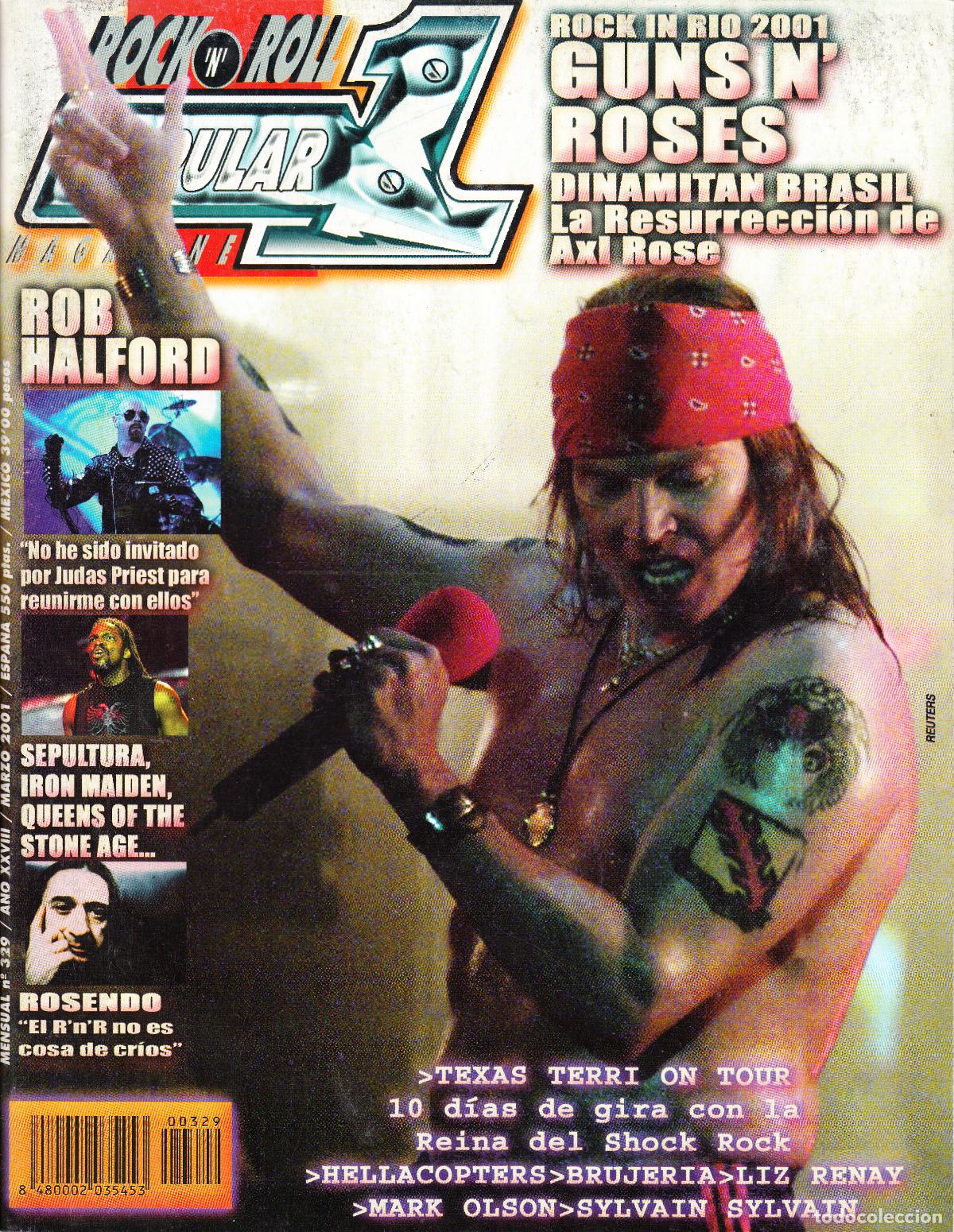 Revistas de m&uacute;sica: POPULAR 1. NRO. 329. GUNS N ROSES, ROSENDO, ROB HALFORD, SEPULTURA, IRON MAIDEN