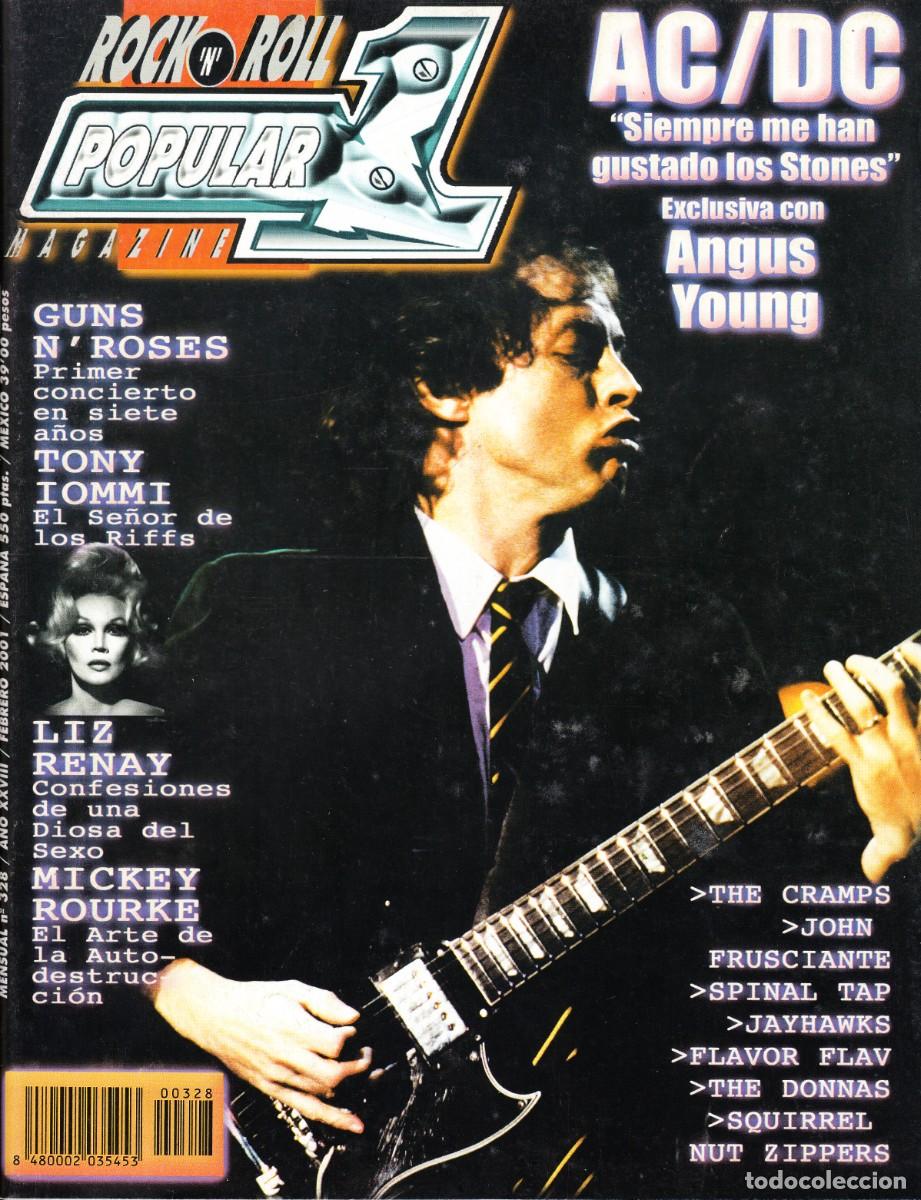 Revistas de m&uacute;sica: POPULAR 1. NRO. 328. AC DC, GUNS N ROSES, TOMMY IOMMI, LIZ RENAY, THE CRAMPS, JAYHAWKS,