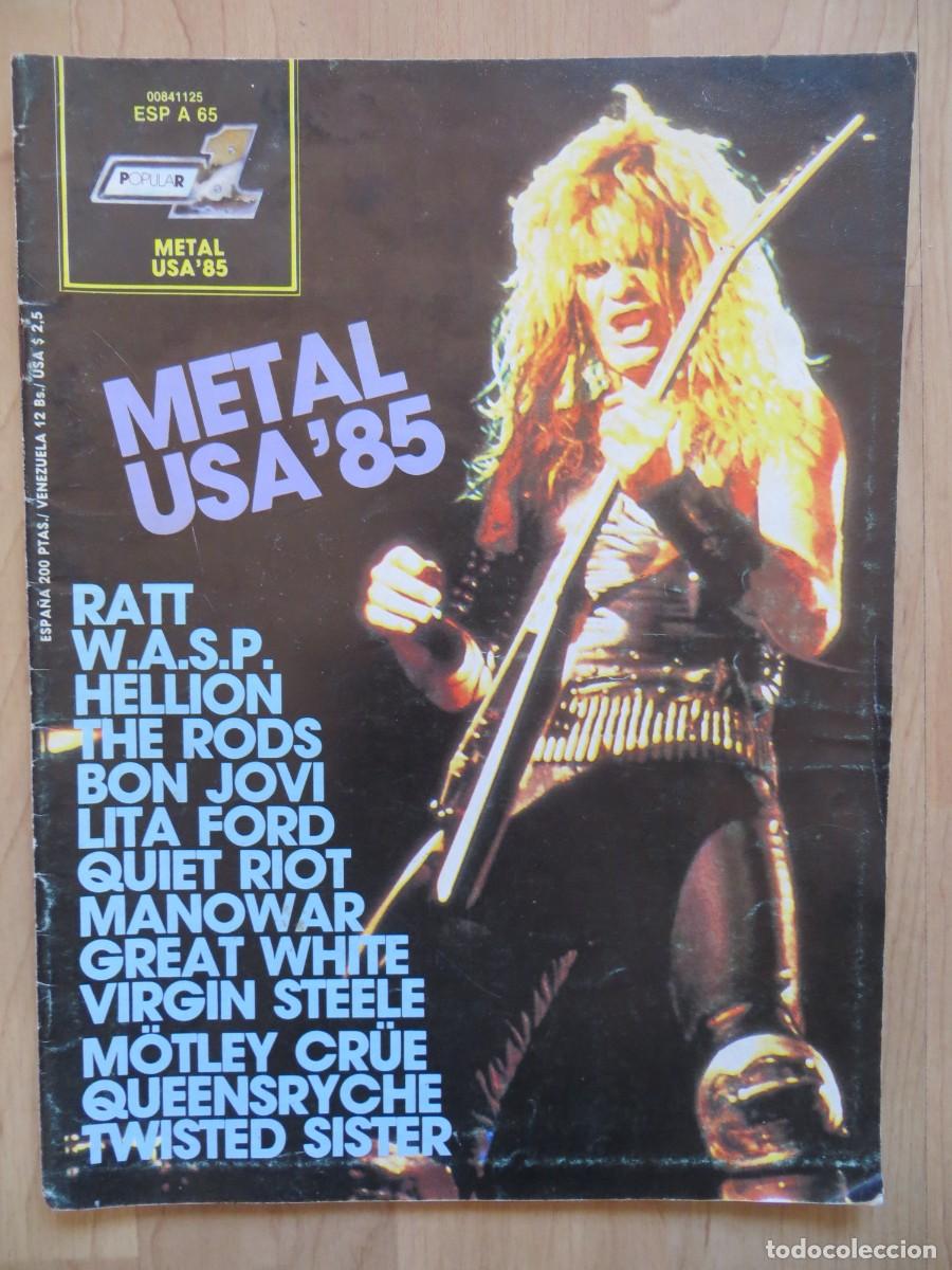 Revistas de m&uacute;sica: POPULAR 1 ESPECIAL: METAL USA'85-W.A.S.P.-TWISTED SISTER-MOTLEY CRUE..INCLUYE POSTER: MANOWAR !!!!