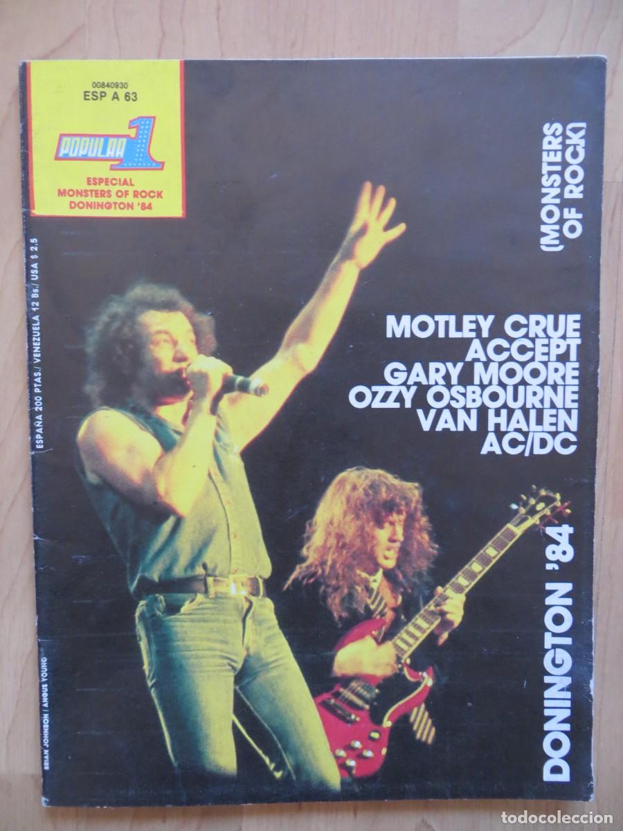 Riviste di musica: POPULAR 1 ESPECIAL: MONSTERS OF ROCK/DONINGTON 84-AC/DC-ACCEPT-OZZY...INCLUYE POSTER GIGANTE !!!