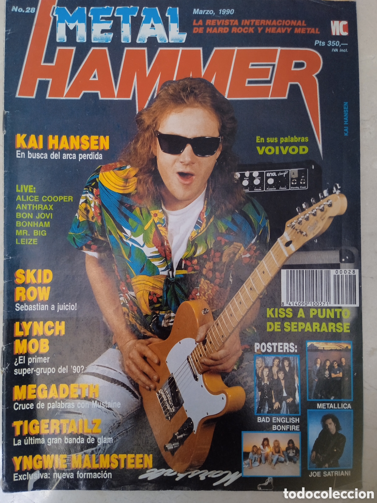 Music magazines: Revista Metal Hammer n&deg;28 Kai Hansen Kiss Skid Row...
