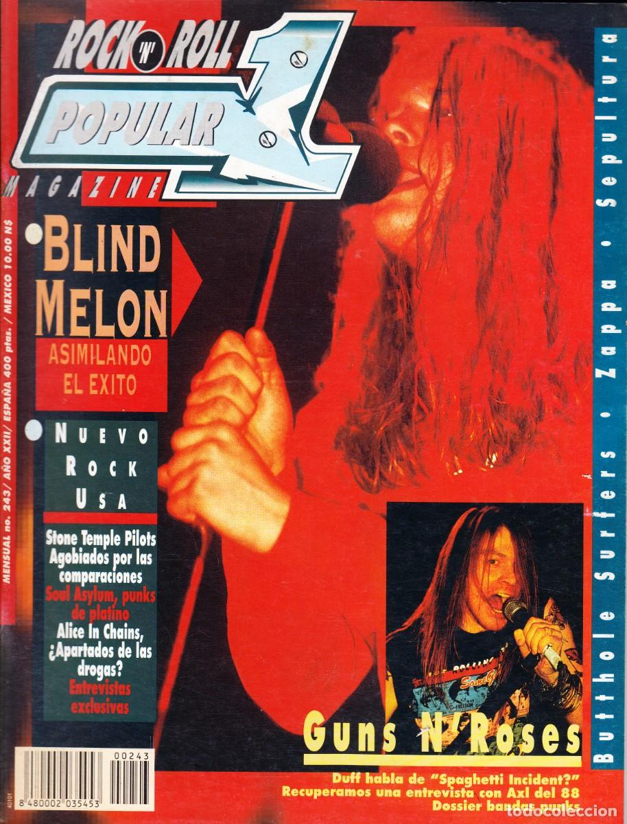 Revistas de m&uacute;sica: POPULAR 1. N&ordm; 243. BLIND MELON, GUNS N ROSES, STONE TEMPLE PILOTS, SOUL ASYLUM