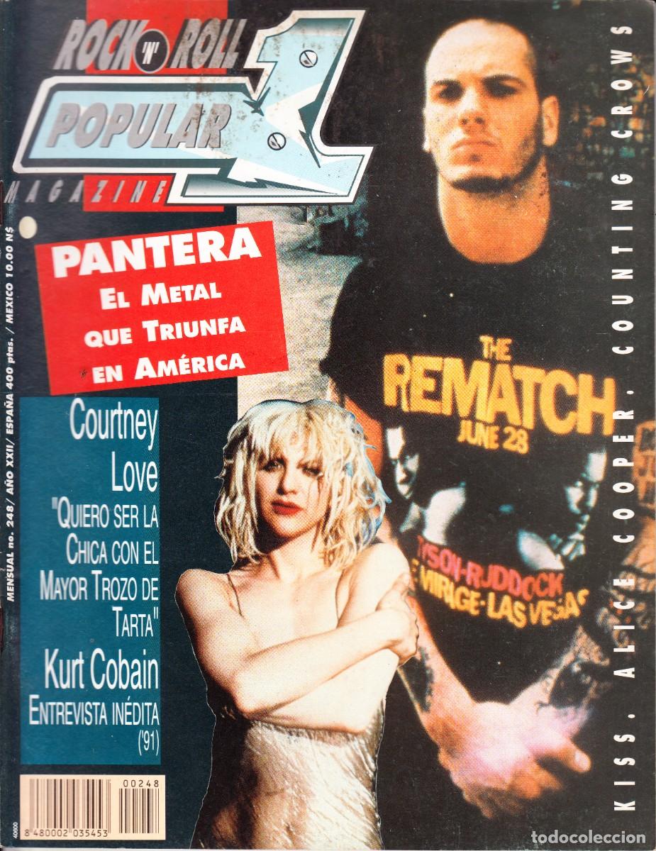 Revistas de m&uacute;sica: POPULAR 1. N&ordm; 248. PANTERA, COURTNEY LOVE, KURT COBAIN, KISS, ALICE COOPER, COUNTING CROWS
