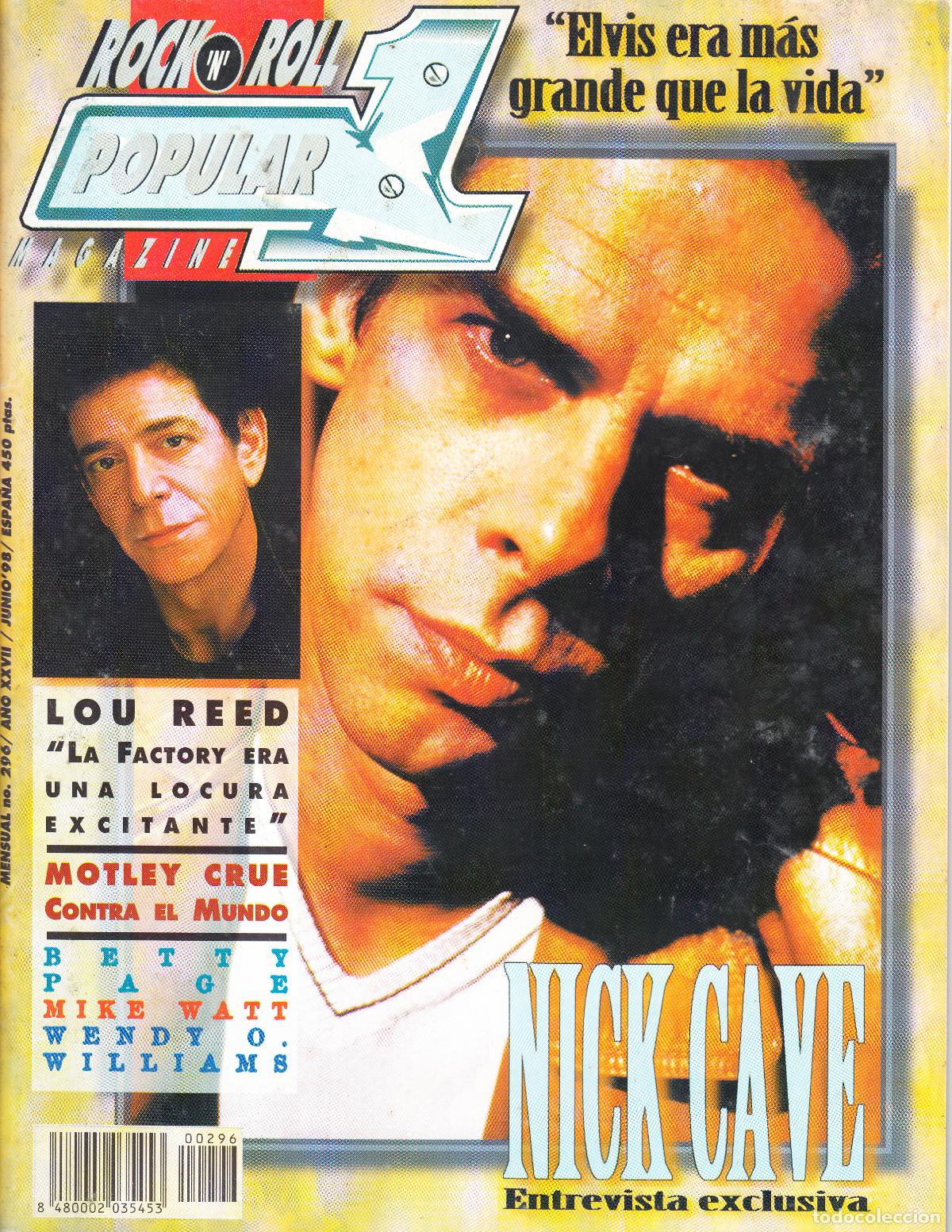 Musikzeitschriften: POPULAR 1. N&ordm; 296. NICK CAVE, LOU REED, MOTLEY CRUE, WENDY O. WILLIAMS, BETTY PAGE