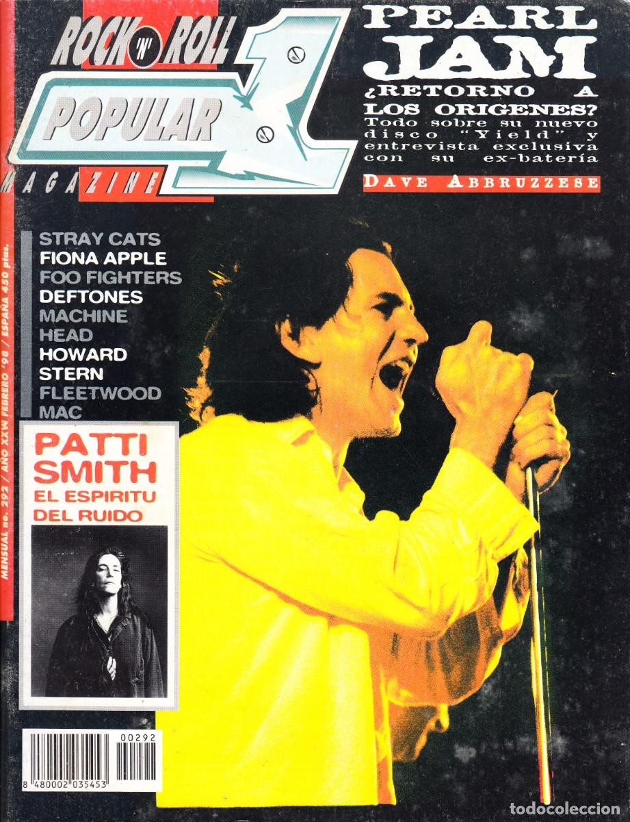 Revistas de m&uacute;sica: POPULAR 1. N&ordm; 292. PEARL JAM, STRAY CATS, FIONA APPLE, DEFTONES, MACHINE HEAD, PATTI SMITH