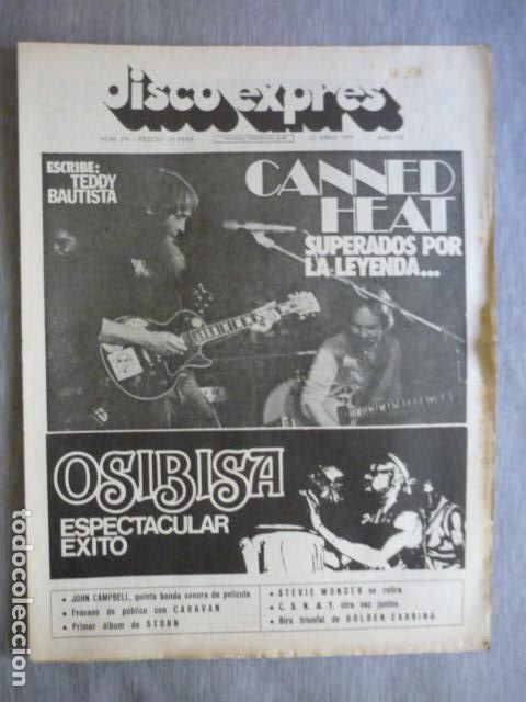 Music magazines: DISCO EXPRES N&ordm; 270 CANNET HEAT OSIBISA JOHN CAMPBELL CARAVAN MOCEDADES GOLDEN EARRING 1974