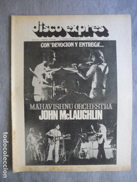 Revistas de m&uacute;sica: DISCO EXPRES N&ordm; 285 1974 MAHAVISHNU ORCHESTRA JOHN MC LAUGHLIN FLAMENCO RAINBOW ZEBRA SLADE WHO CAPA