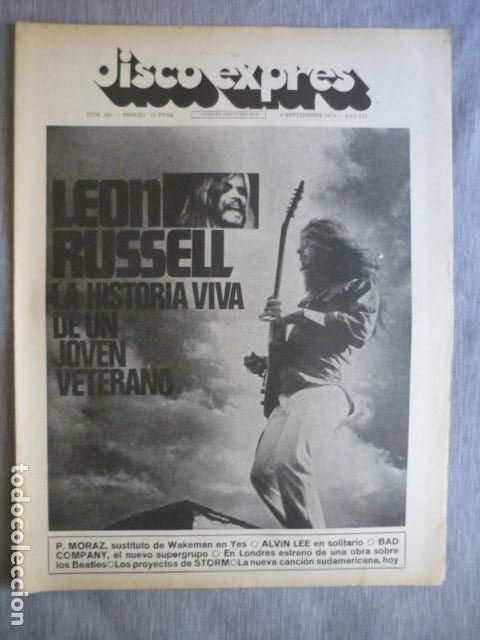 Magazines de musique: DISCO EXPRES N&ordm; 290 SEPTIEMBRE 1974 LEON RUSSELL ALVIN LEE BAD COMPANY STORM