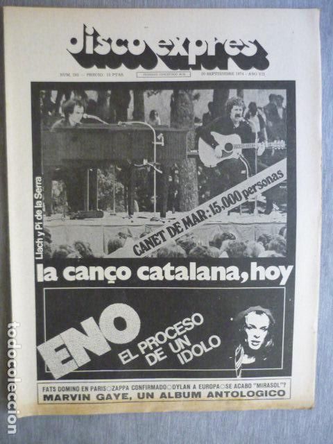 Music magazines: DISCO EXPRES N&ordm; 292 LLUIS LLACH, PI DE LA SERRA, BRIAN ENO,MARVIN GAYE,FRANK ZAPPA, ...