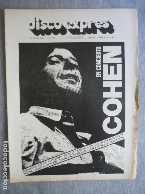 Magazines de musique: DISCO EXPRES N&ordm; 295 LEONARD COHEN,KING CRIMSON,ELTON JOHN,JOAQUIN DIAZ,KANSAS,CROSBY,STILL