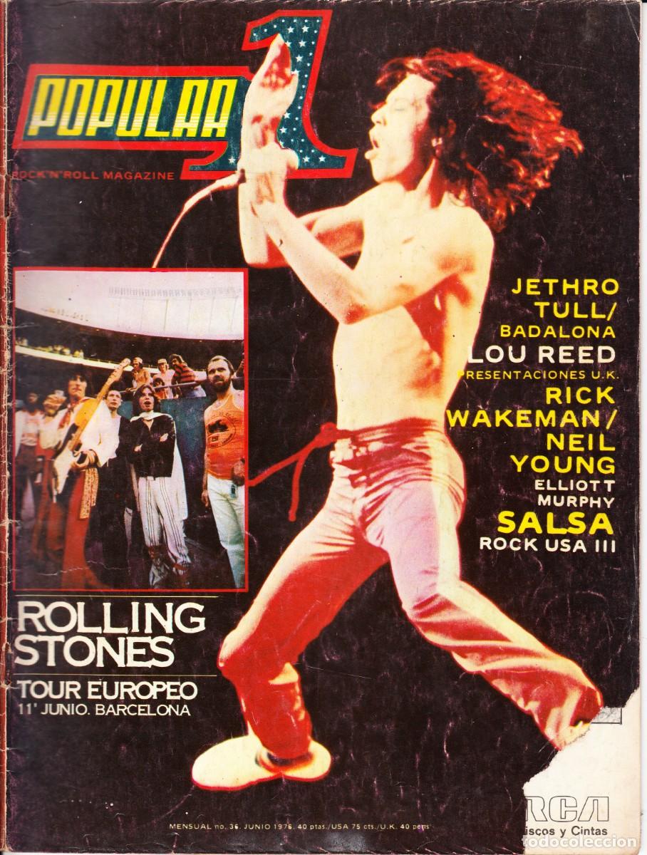 Revistas de m&uacute;sica: POPULAR 1. N&ordm; 36. THE ROLLING STONES, JETHRO TULL, LOU REED, RICK WAKEMAN, NEIL YOUNG