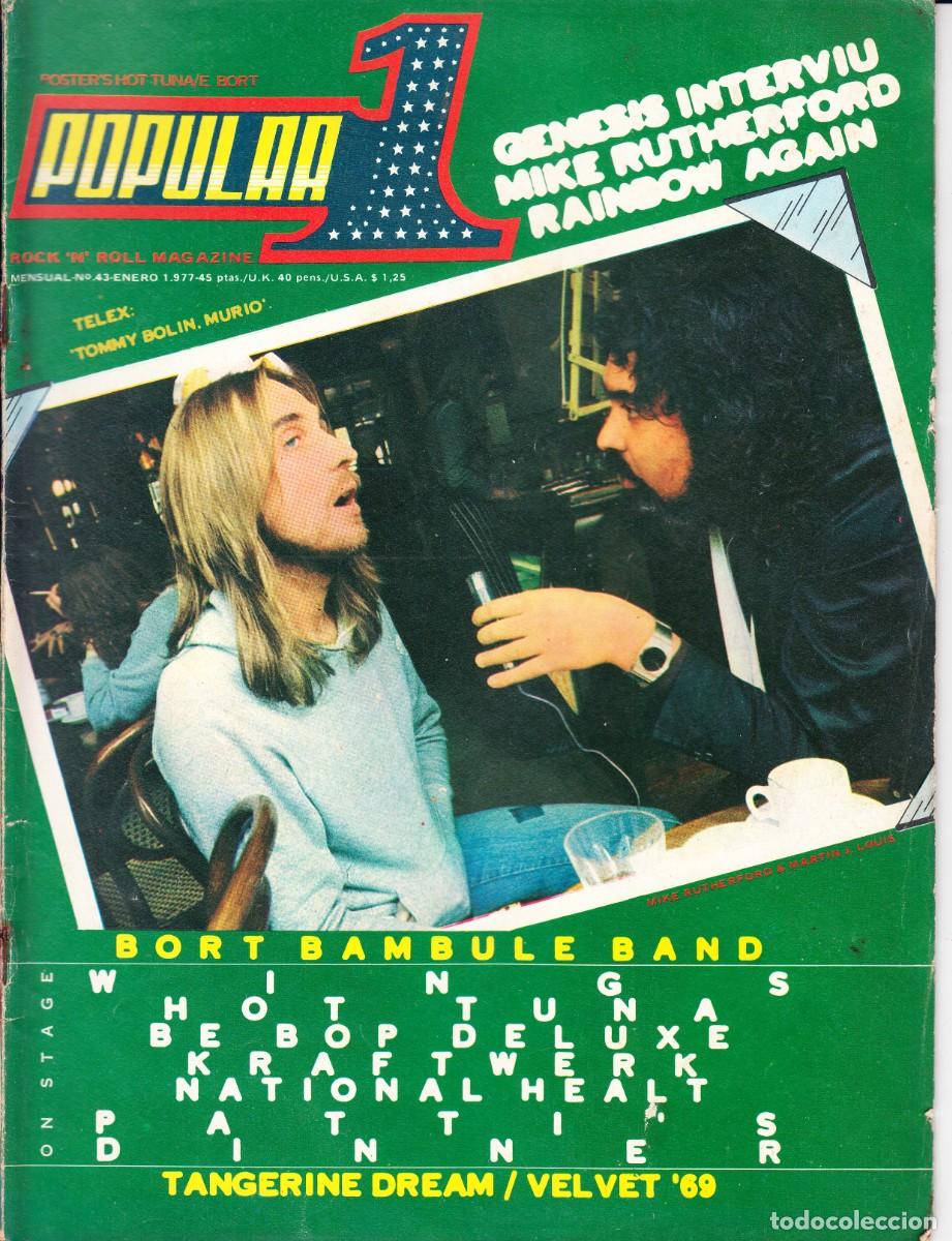 Revistas de m&uacute;sica: POPULAR 1. N&ordm; 43. GENESIS, RAINBOW, WINGS, HOT TUNA, EDUARDO BORT, BE BOP DE LUXE, KRAFTWERK